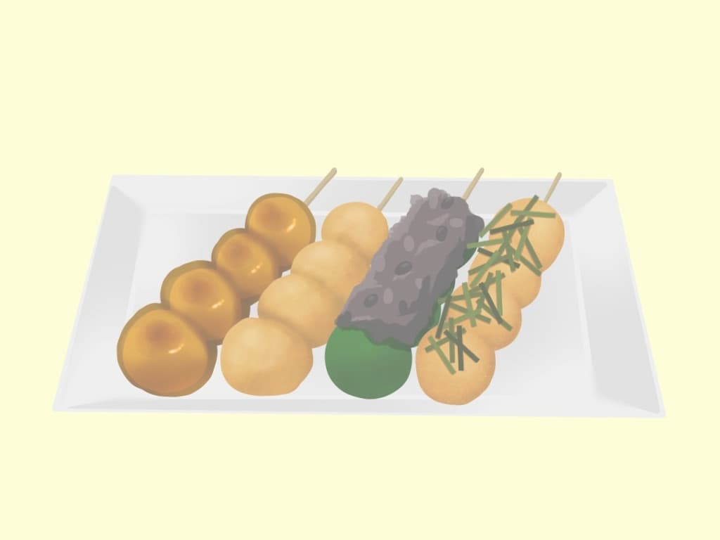 みたらし団子あんこの草団子きな粉だんご